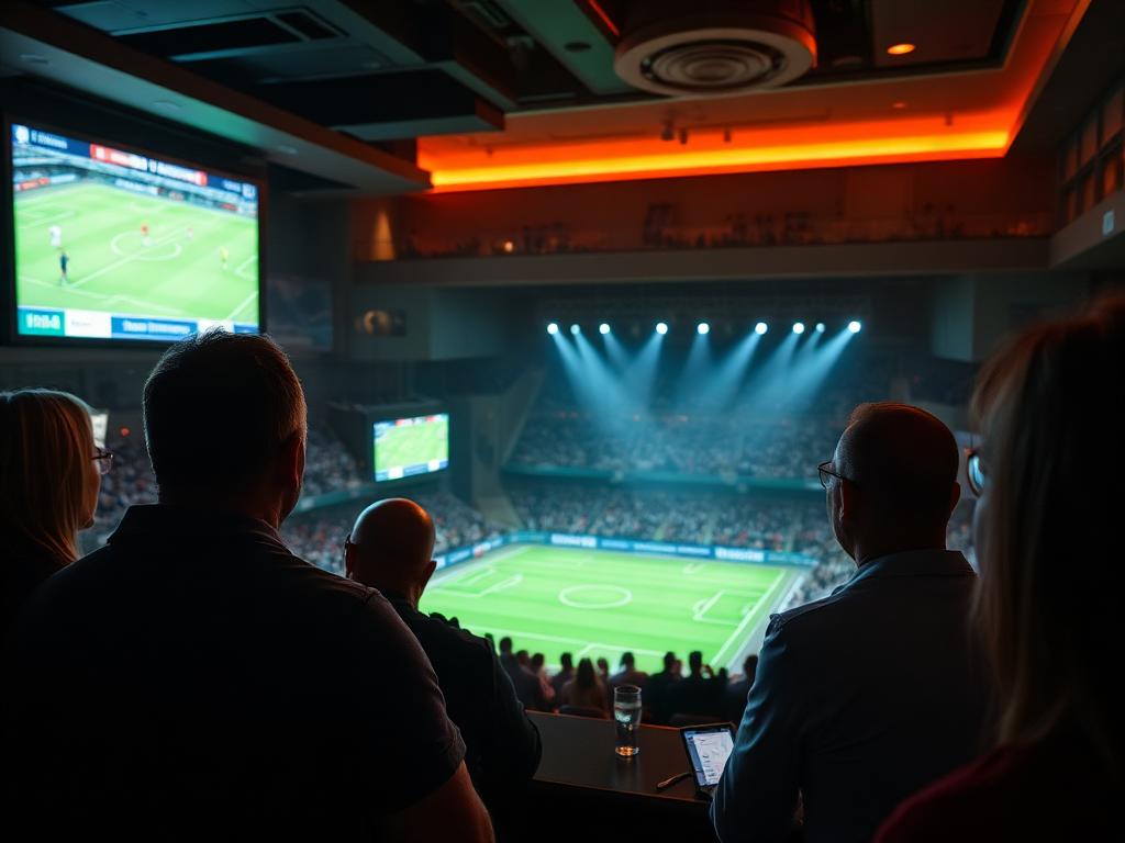 Fans celebrating at a World Cup watch party